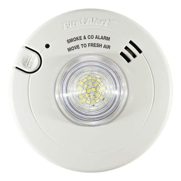 7030BSL First Alert Hardwired Smoke and CO Alarm with LED Strobe Light and 10-Year Sealed Battery